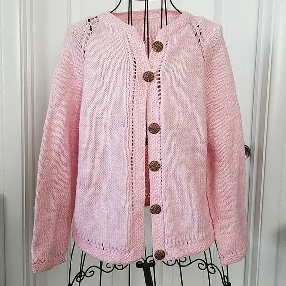 Vintage 1960s Pink Hand-Knitted 3-Piece Skirt Set – Retro Cozy Knitwear - Picture 2 of 4